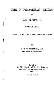 Cover of: The Nicomachean Ethics of Aristotle by Aristotle
