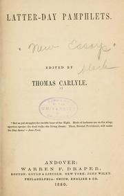 Cover of: Latter-day pamphlets by Thomas Carlyle