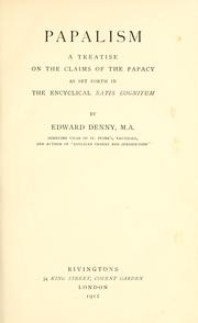 Cover of: Papalism by Edward Denny