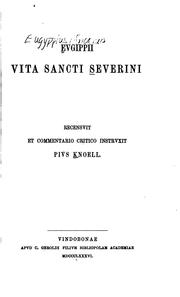 Cover of: Evgippii Vita Sancti Severini