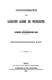 Cover of: Sitzungsberichte der Kaiserlichen Akademie der Wissenschaften, Mathematisch-naturwissenschaftliche Classe by Kaiserlichen Akademie der Wissenschaften in Wien, Mathematisch-Naturwissenschaftliche Klasse, Kaiserlichen Akademie der Wissenschaften in Wien, Mathematisch-Naturwissenschaftliche Klasse