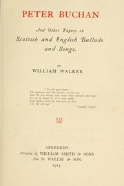 Cover of: Peter Buchan by Walker, William Dean of Aberdeen and Orkney.