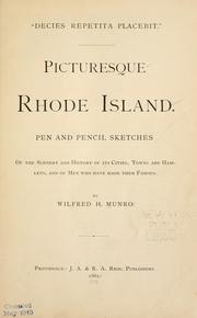 Cover of: Picturesque Rhode Island. by Wilfred Harold Munro
