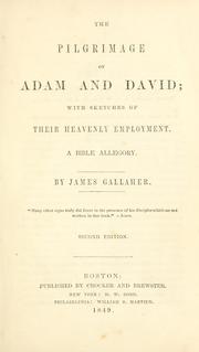 Cover of: The pilgrimage of Adam and David: with sketches of their heavenly employment. A Bible allegory.