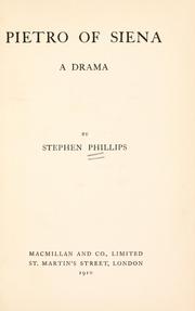 Cover of: Pietro of Siena: a drama