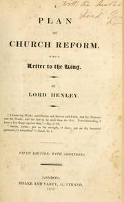 Cover of: A plan of church reform: with a letter to the King