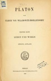 Cover of: Platon. by Ulrich von Wilamowitz-Moellendorff