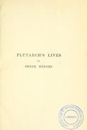 Cover of: Plutarch's lives of Greek heroes.