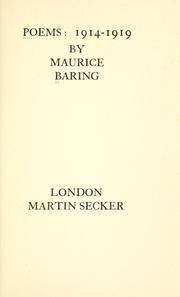 Cover of: Poems : 1914-1919 | Maurice Baring