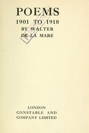 Poems, 1901 to 1918 by Walter De la Mare