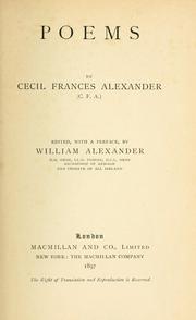 Cover of: Poems by Cecil Frances Alexander