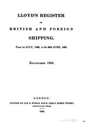 Cover of: Lloyd's Register of Shipping by 
