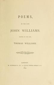 Cover of: Poems by the late John Williams | John Williams