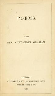 Cover of: Poems. by Alexander Graham