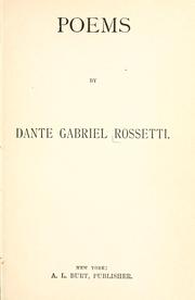 Cover of: Poems by Dante Gabriel Rossetti