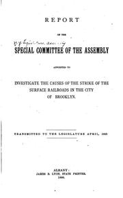 Cover of: Report of the Special Committee of the Assembly Appointed to Investigate the ...