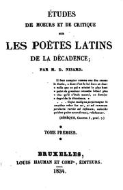 Cover of: Études de mœurs et de critique sur les poëtes latins de la décadence