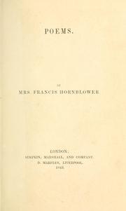 Cover of: Poems. by Jane Elizabeth Roscoe Hornblower