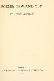 Cover of: Poems by Sir Henry John Newbolt