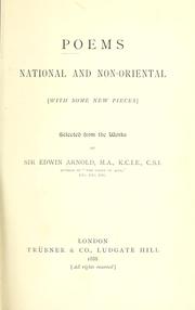 Cover of: Poems, national and non-oriental, with some new pieces by Edwin Arnold