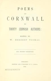 Cover of: Poems of Cornwall