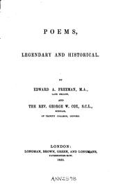 Cover of: Poems, Legendary and Historical