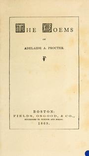 Cover of: poems of Adelaide A. Procter.