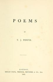 Cover of: Poems by Thomas Jones Powys