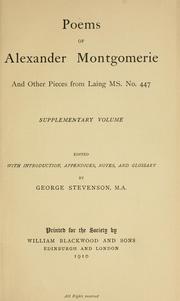 Cover of: Poems, and other pieces from Laing MS. no. 447. by Alexander Montgomerie