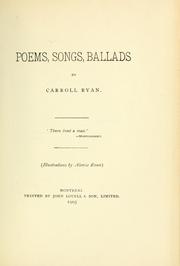 Cover of: Poems, songs, ballads
