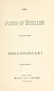 Cover of: Poems by Friedrich Schiller