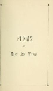 Cover of: Poems. by Mary Ann Wilson