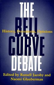Cover of: Bell Curve Debate, The by Russell Jacoby, Naomi Glauberman