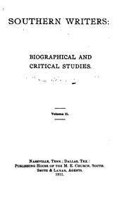 Cover of: Southern Writers: Biographical and Critical Studies ...