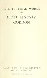 Cover of: The poetical works. by Adam Lindsay Gordon