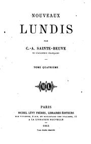 Cover of: Nouveaux lundis by Charles Augustin Sainte-Beuve