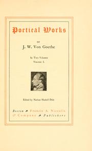 Cover of: Poetical works of J.W. von Goethe