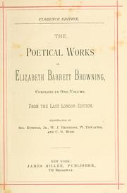 Cover of: The poetical works of Elizabeth Barrett Browning complete in one volume by Elizabeth Barrett Browning, Elizabeth Barrett Browning