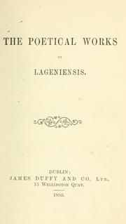 Cover of: poetical works of Lageniensis [pseud.]