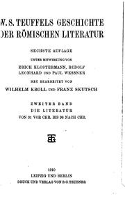 Cover of: W. S. Teuffels Geschichte der römischen Literatur by Wilhelm Sigismund Teuffel