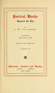 Cover of: Poetical works by Johann Wolfgang von Goethe