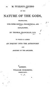 Cover of: Of the nature of the Gods