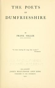 The poets of Dumfriesshire by Frank Miller
