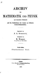 Cover of: Archiv der Mathematik und Physik by 