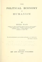 Cover of: The political economy of humanism.