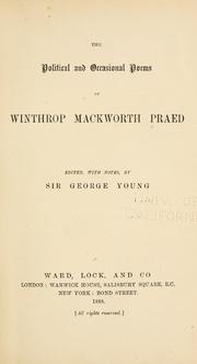 Cover of: political and occasional poems of Winthrop Mackworth Praed