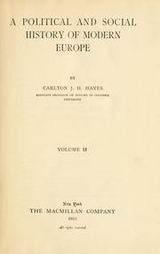 Cover of: A political and social history of modern Europe