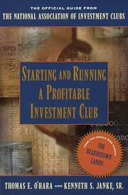 Cover of: Starting and running a profitable investment club: the official guide from the National Association of Investment Clubs