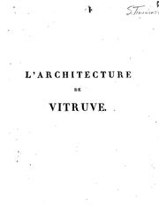 Cover of: L'architecture de Vitruve