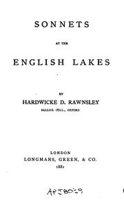 Cover of: Sonnets at the English Lakes by Hardwicke Drummond Rawnsley